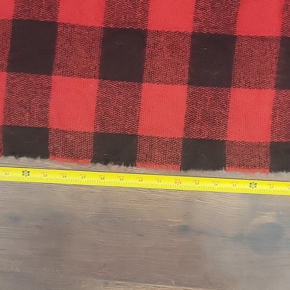 Madden Girl Buffalo Plaid Large Long  Scarf Red & Black Checker Flannel …